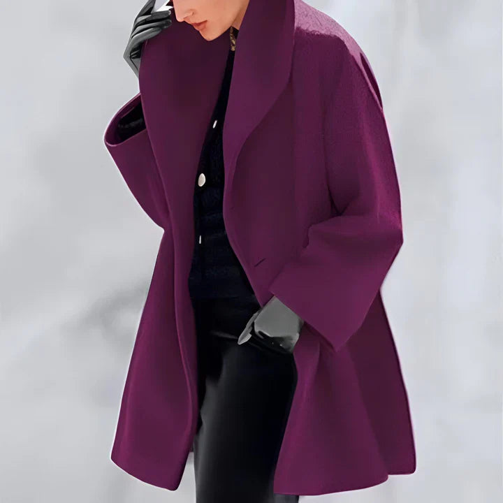 Letecia | Windproof wool coat with shawl collar