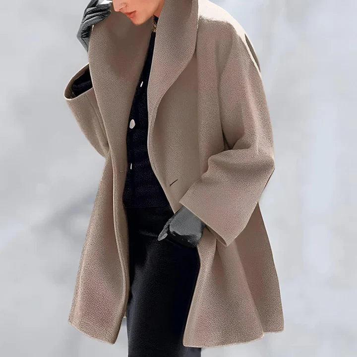 Letecia | Windproof wool coat with shawl collar