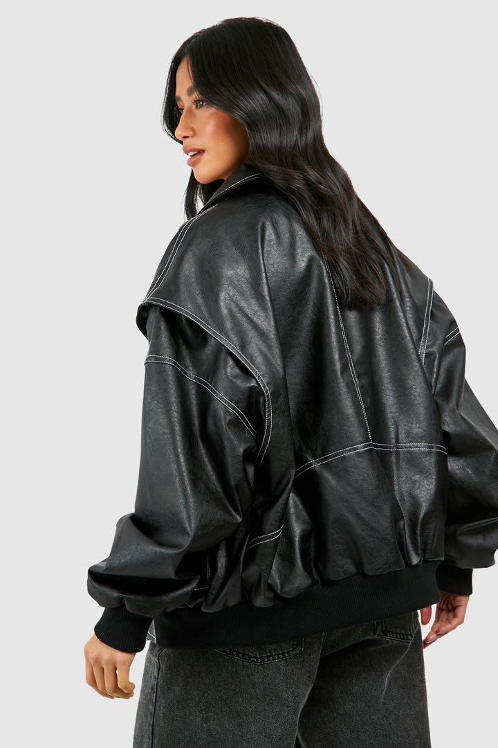 Emma™ | Leather bomber jacket