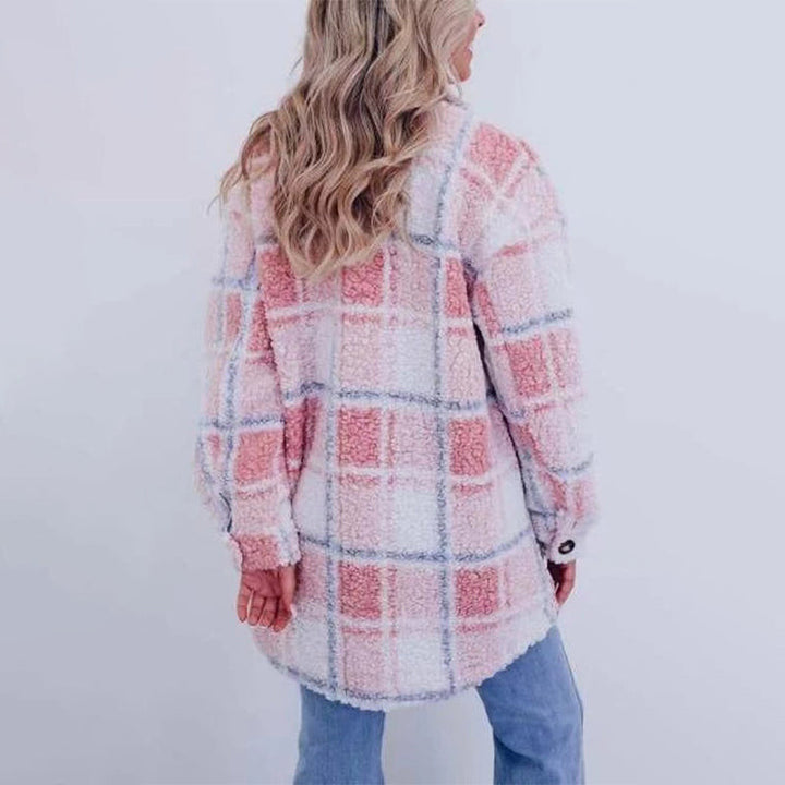 Leabeth | Women's teddy jacket with checks