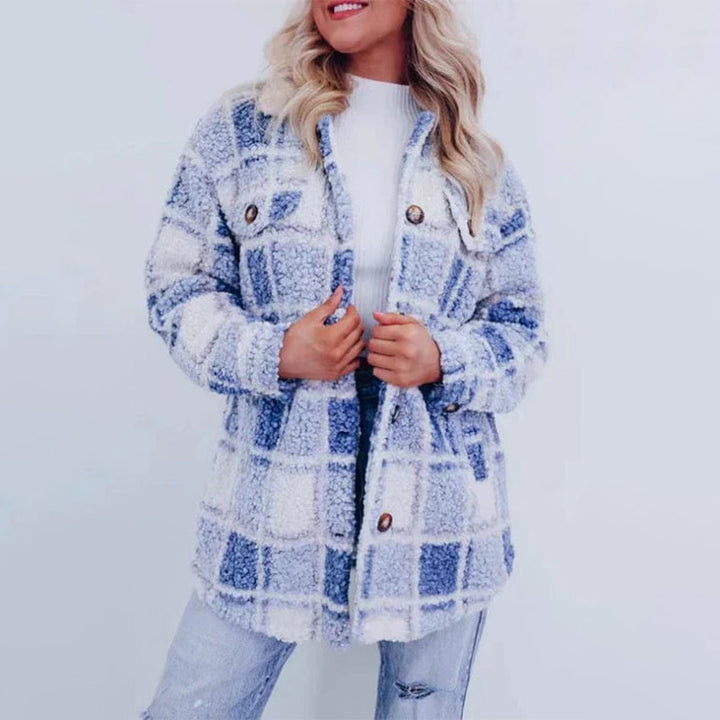 Leabeth | Women's teddy jacket with checks