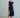 The Navy Round Neck Polka Dot Cutout Midi Dress