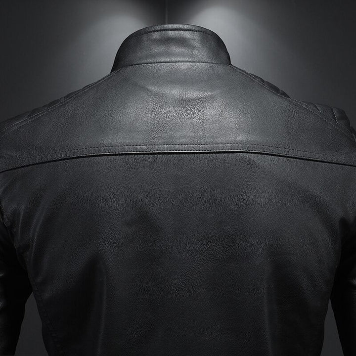 Crostin - leather jacket with stand-up collar