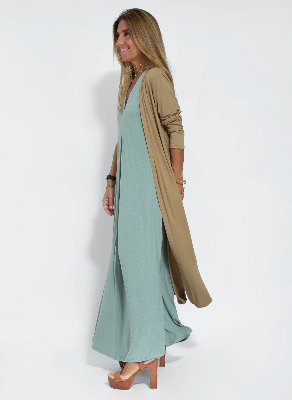 Katee - Set of long slimming dress and vest