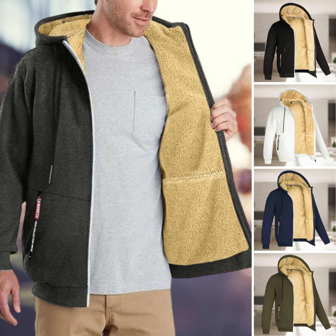 Andrew - Casual men's winter jacket with hood and fleece