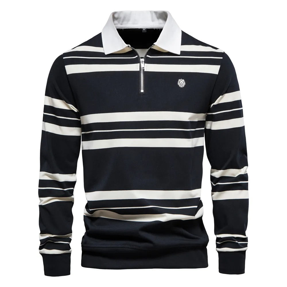 Dennis™ | Striped Long Sleeve Polo