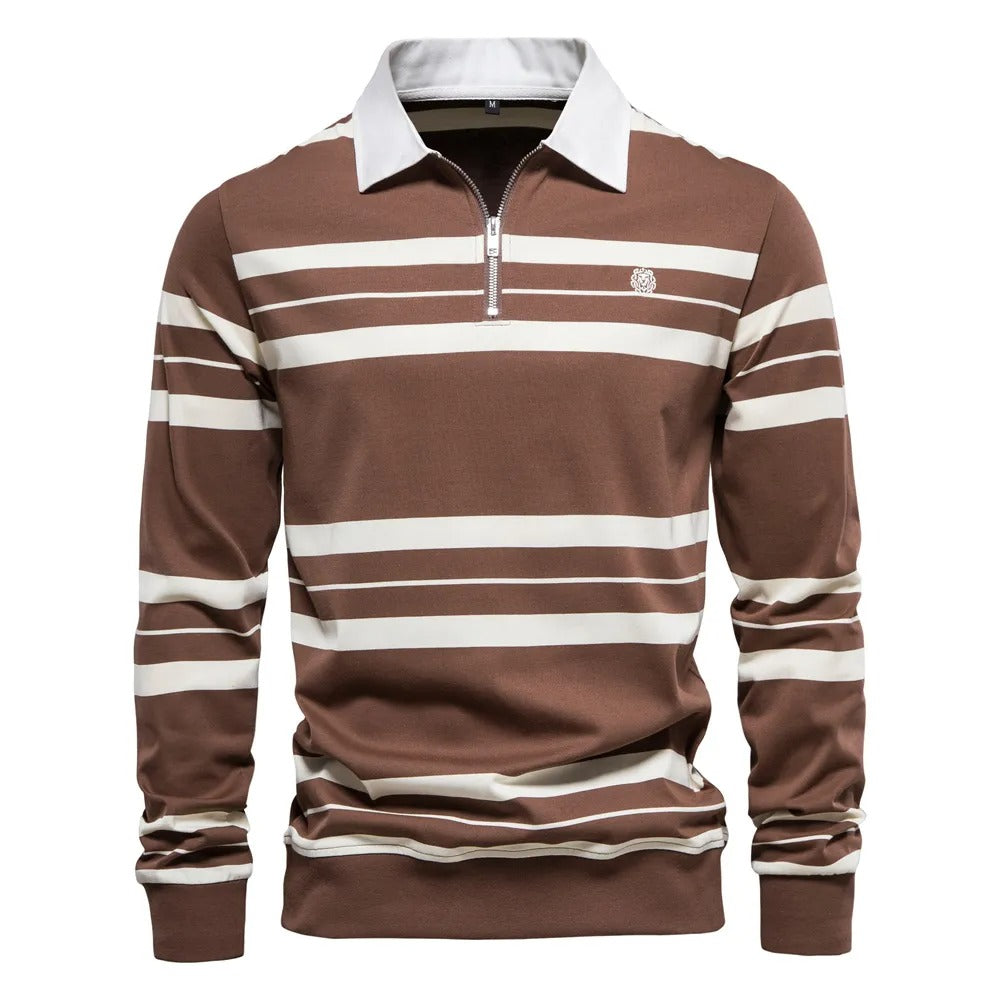 Dennis™ | Striped Long Sleeve Polo