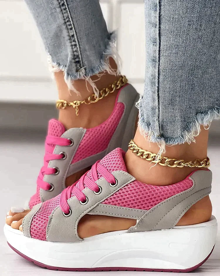 lace-up muffin sandals