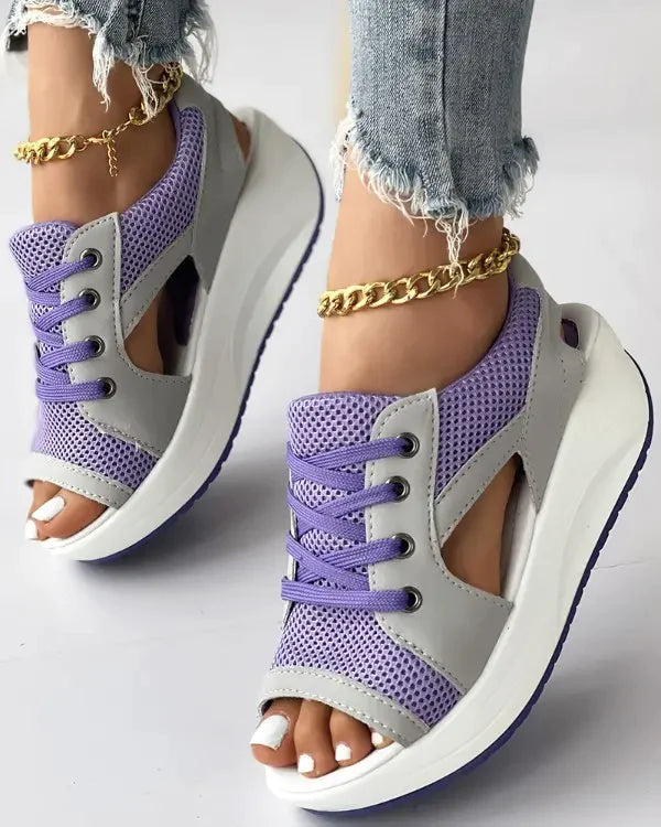 lace-up muffin sandals