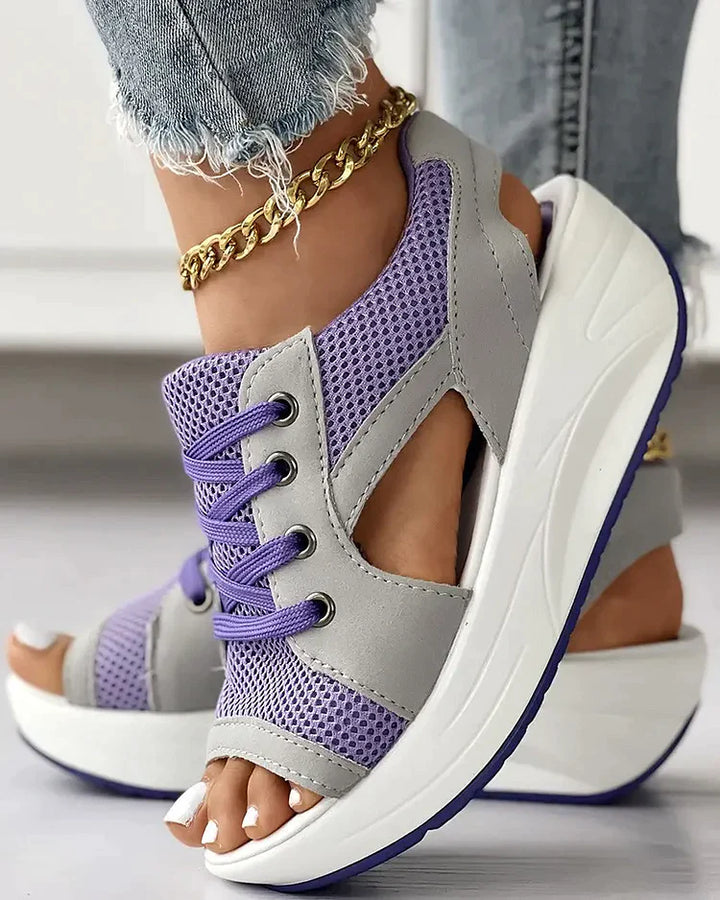 lace-up muffin sandals