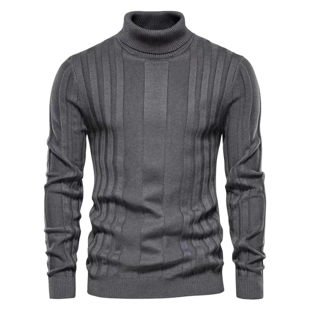 BOGS -Beautiful striped turtleneck sweater for men