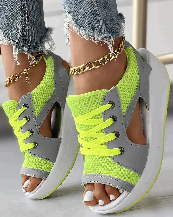 lace-up muffin sandals